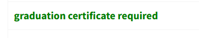 graduation certificate required
